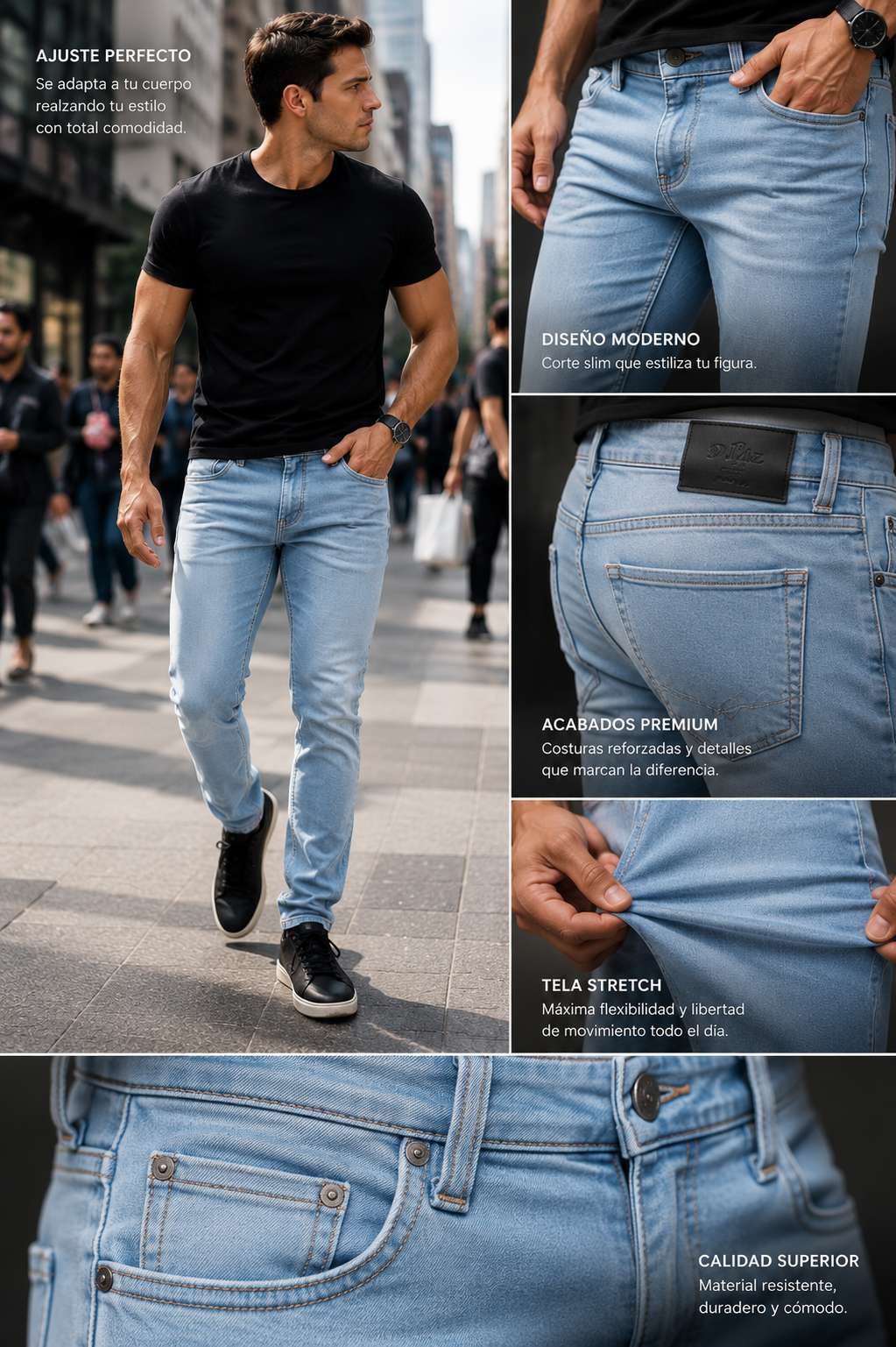 Pack x3 Jeans Premium para Hombre | Elegancia, Comodidad y Calidad Superior